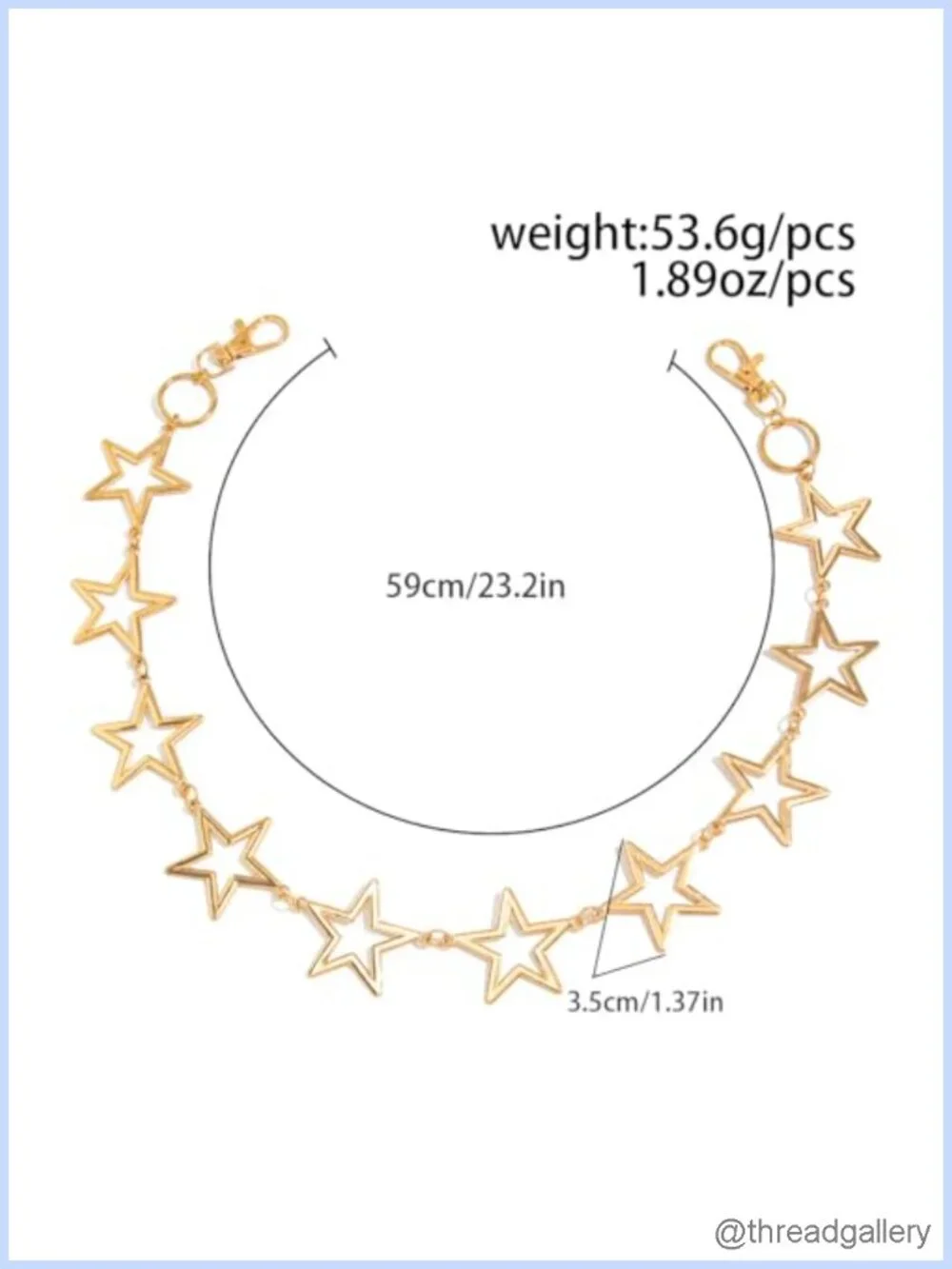 Star Wallet Chain Belt for Pants and Bags Alloy Unisex Accessory